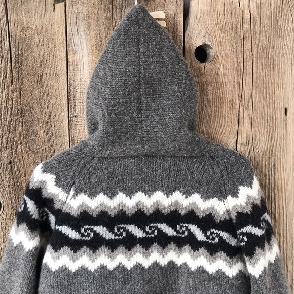 VTG 90s Wild'n Woolly Fair Isle Pattern Zip Up Hooded Cardigan Sweater, M-L - Picture 7 of 7